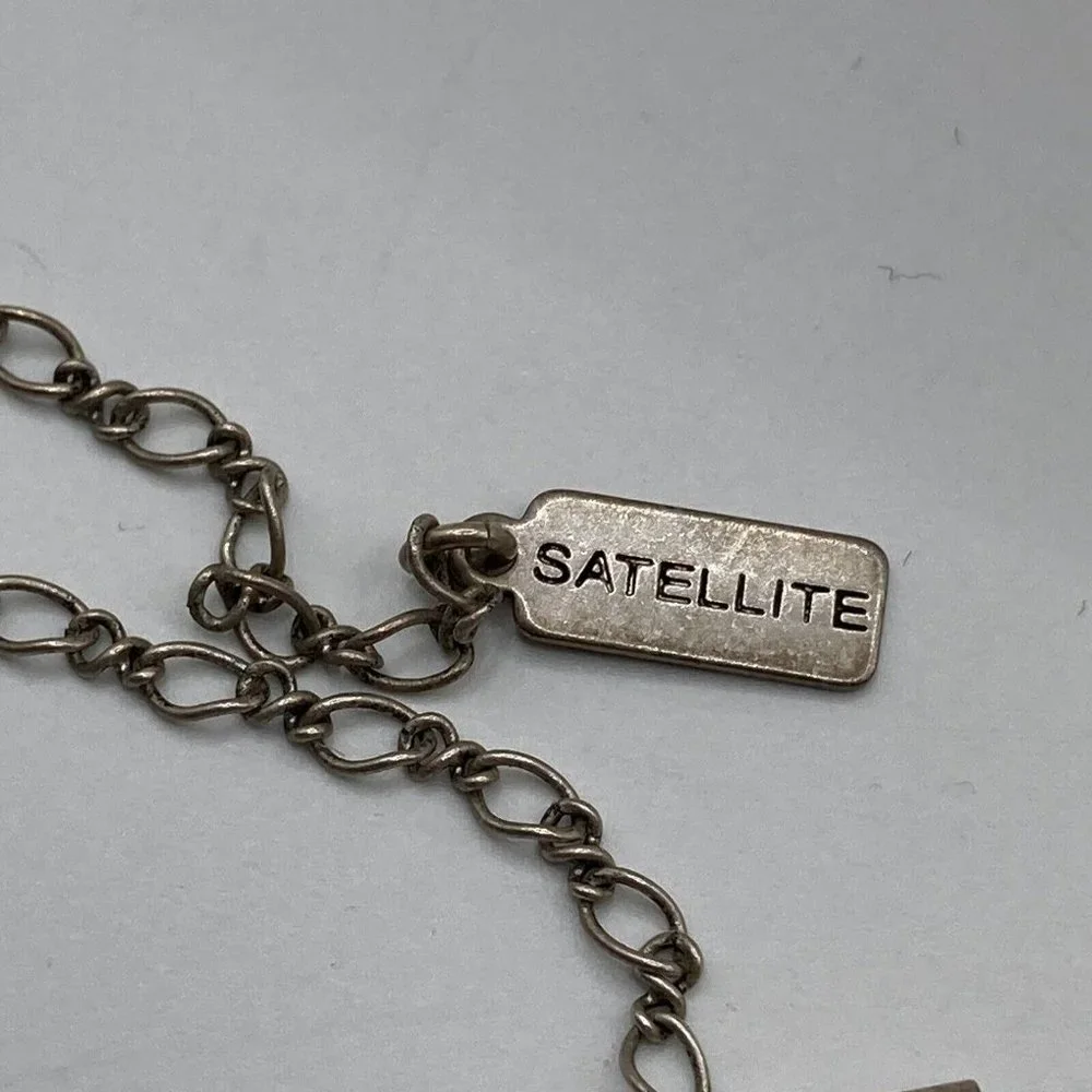 Unique Signed SATELLITE Bead Ball Chain Artisan Pearl Handcrafted 18” Necklace‎